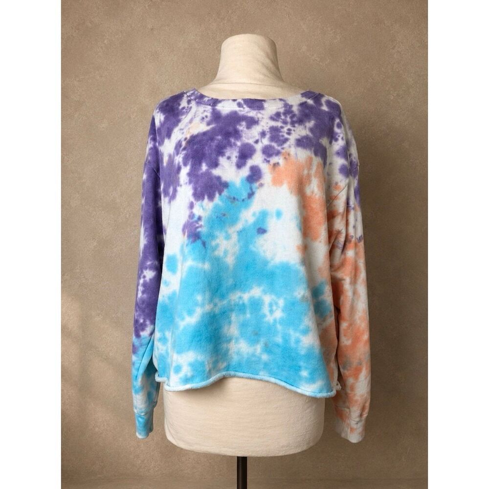 Colorburst Tie-Dye Cropped Sweatshirt size Large